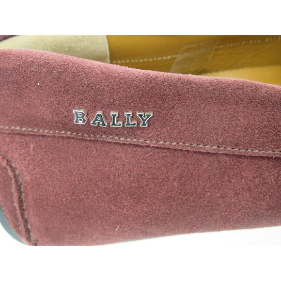 BALLY PEARCE BURGUNDY SUEDE WEB LETTERIG LOGO DRIVING LOAFERS US 10.5 D 43.5 main image 9